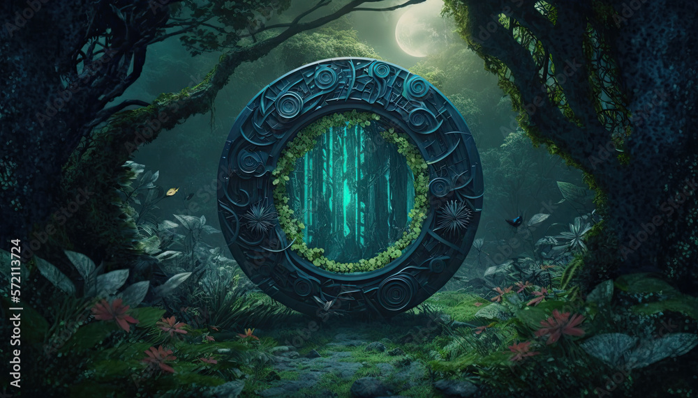 Naklejka premium Illustration of a fantasy portal.