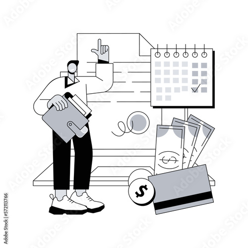 Prepayment terms abstract concept vector illustration. Payment terms and conditions, pay in advance, prepayment method, booking details, online pre-order, deposit in cash abstract metaphor.