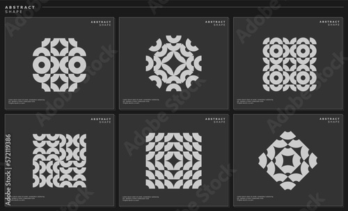 Collection of abstract radial circle basic shape design 