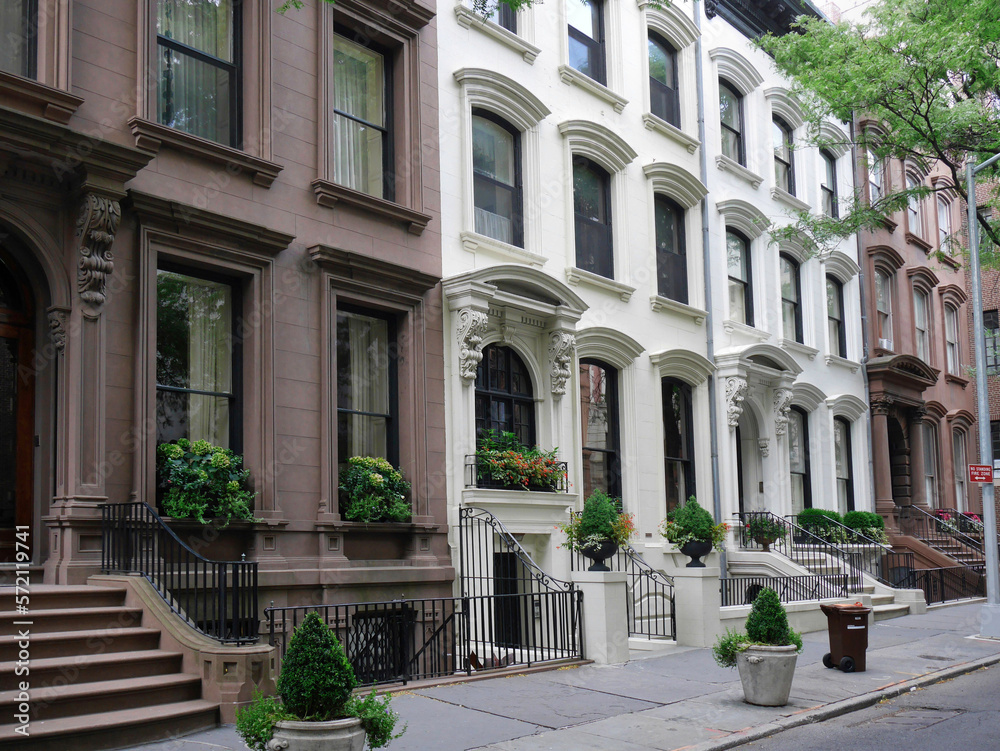 An attractive street of well preserved 19th century townhouses in the Brooklyn Heights neighborhood of New York City.