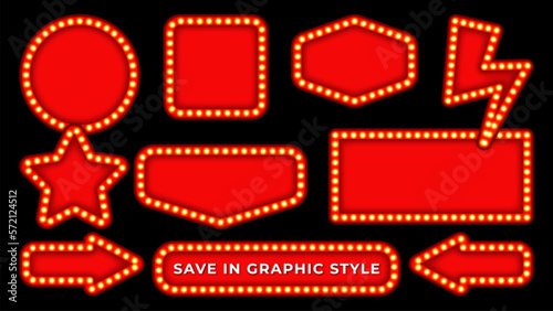 Retro lightbox frame cinema billboard collection