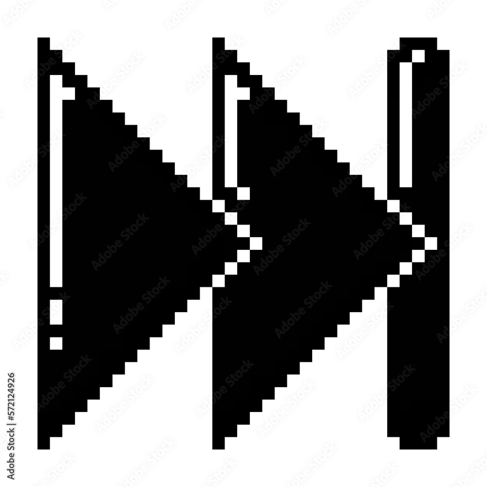 forward button icon black-white vector pixel art icon