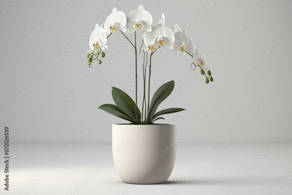 flower in vase - orchid - plant - IA Generative. flower in vase - orchid - plant - IA Generative.