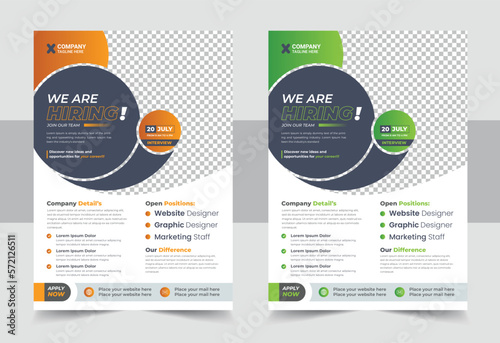 We are hiring flyer design template, Job offer leaflet template. Job vacancy flyer poster template design, cover, a4 size, flyer design