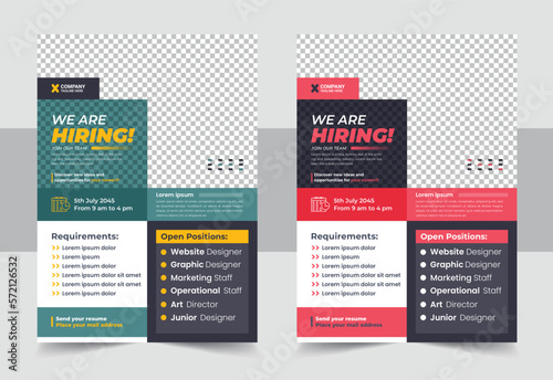 We are hiring flyer design template, Job Vacancy Flyer Template or Job vacancy flyer poster template design, Job offer leaflet template, cover, flyer design
