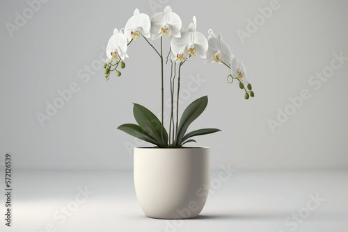 flower in vase - orchid - plant - IA Generative.