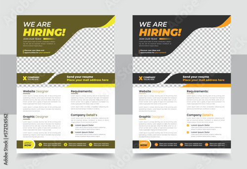 We are hiring flyer design template, Job Vacancy Flyer Template or Job vacancy flyer poster template design, Job offer leaflet template, cover