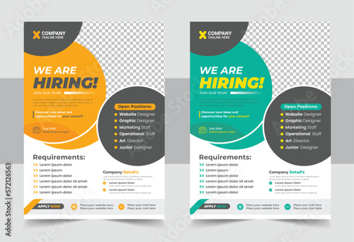 We are hiring flyer design template, Job Vacancy Flyer Template or Job vacancy flyer poster template design, Job offer leaflet template, cover, a4 size, flyer design