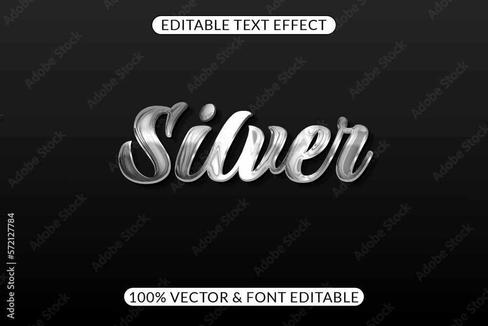 Easily editable silver text effect