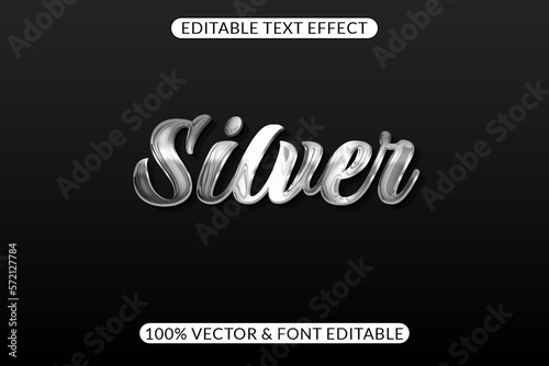 Easily editable silver text effect photo