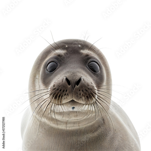seal face shot isolated on transparent background cutout