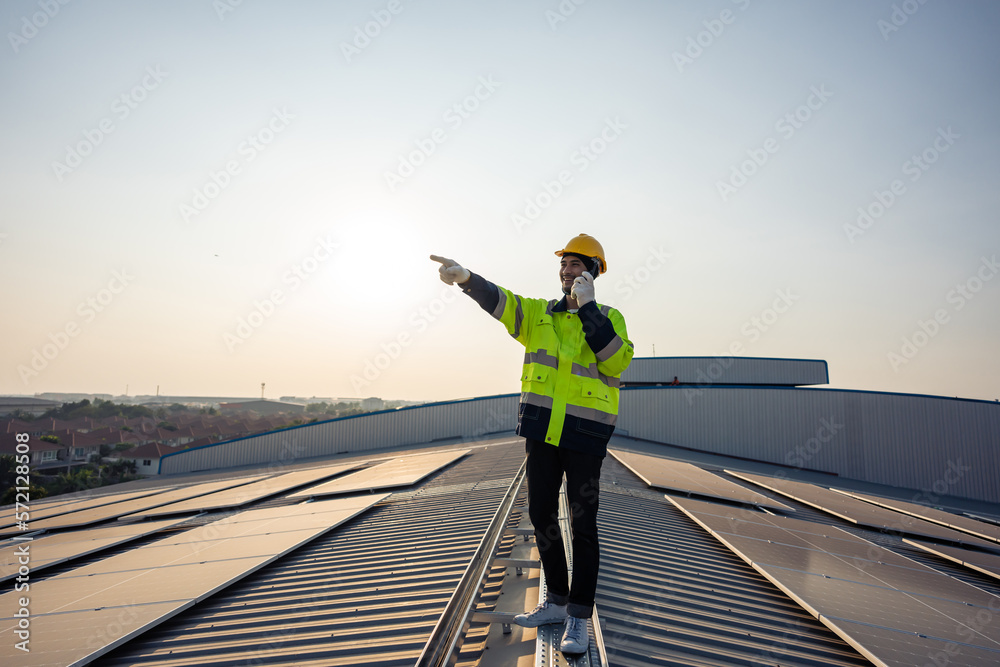 Professional engineer work to maintenance of photovoltaic panel system Professional engineer work to maintenance of photovoltaic panel system