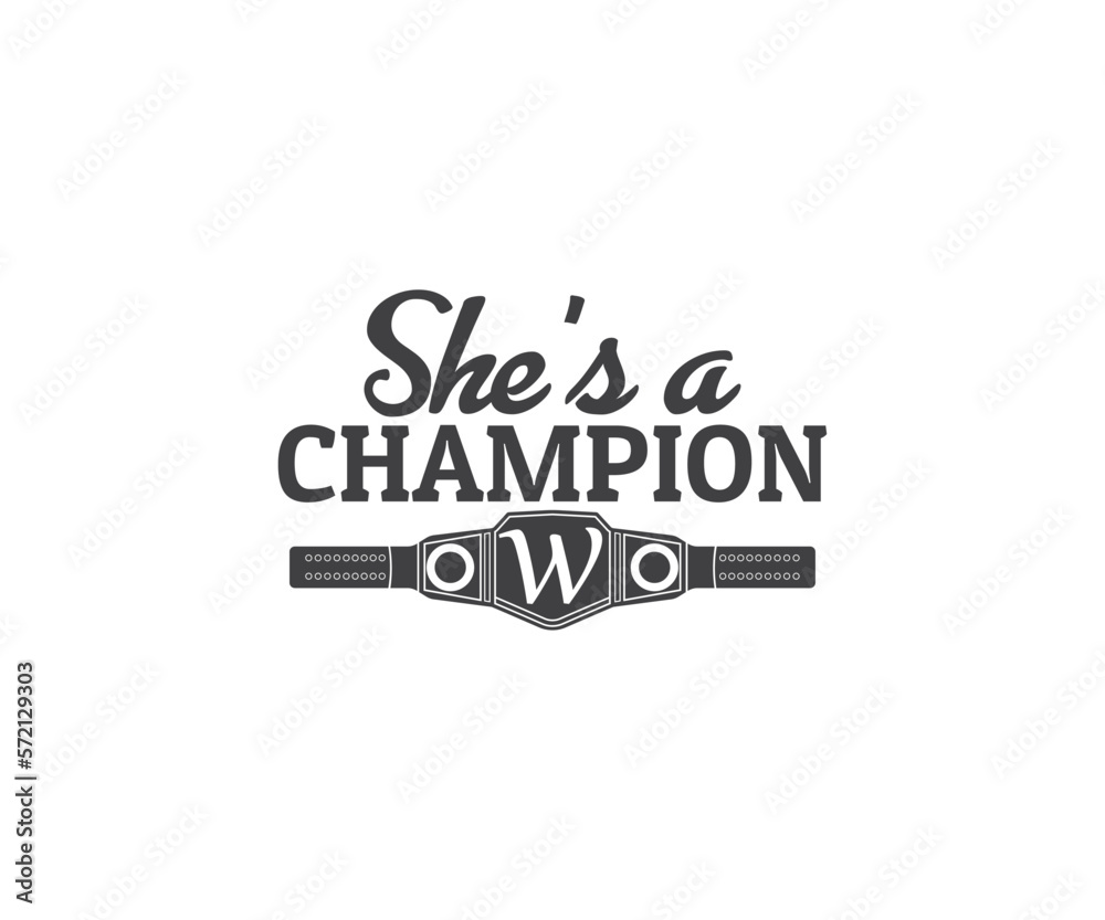 Championship Belt typography, Championship EPS, Champion SVG, She's a champion,