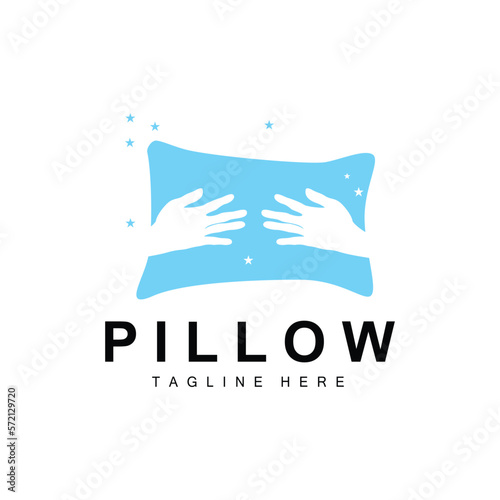Pillow Logo, Bed and Sleep Design, Vector Illustration of Dream Icon