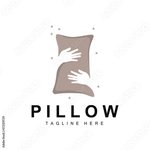 Pillow Logo, Bed and Sleep Design, Vector Illustration of Dream Icon