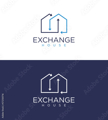 house exchange service logo design concept