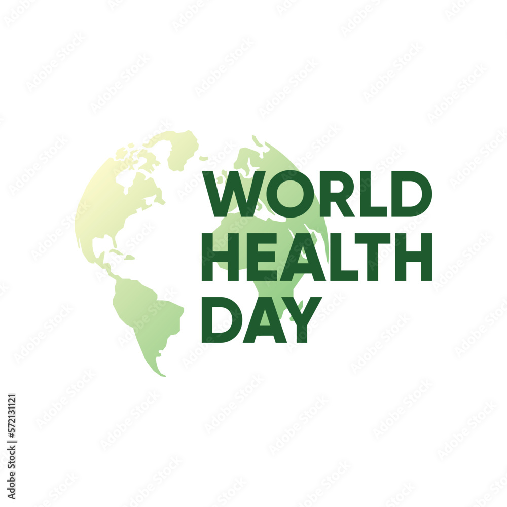 Fototapeta premium World Health Day World Map Typography Logo Template