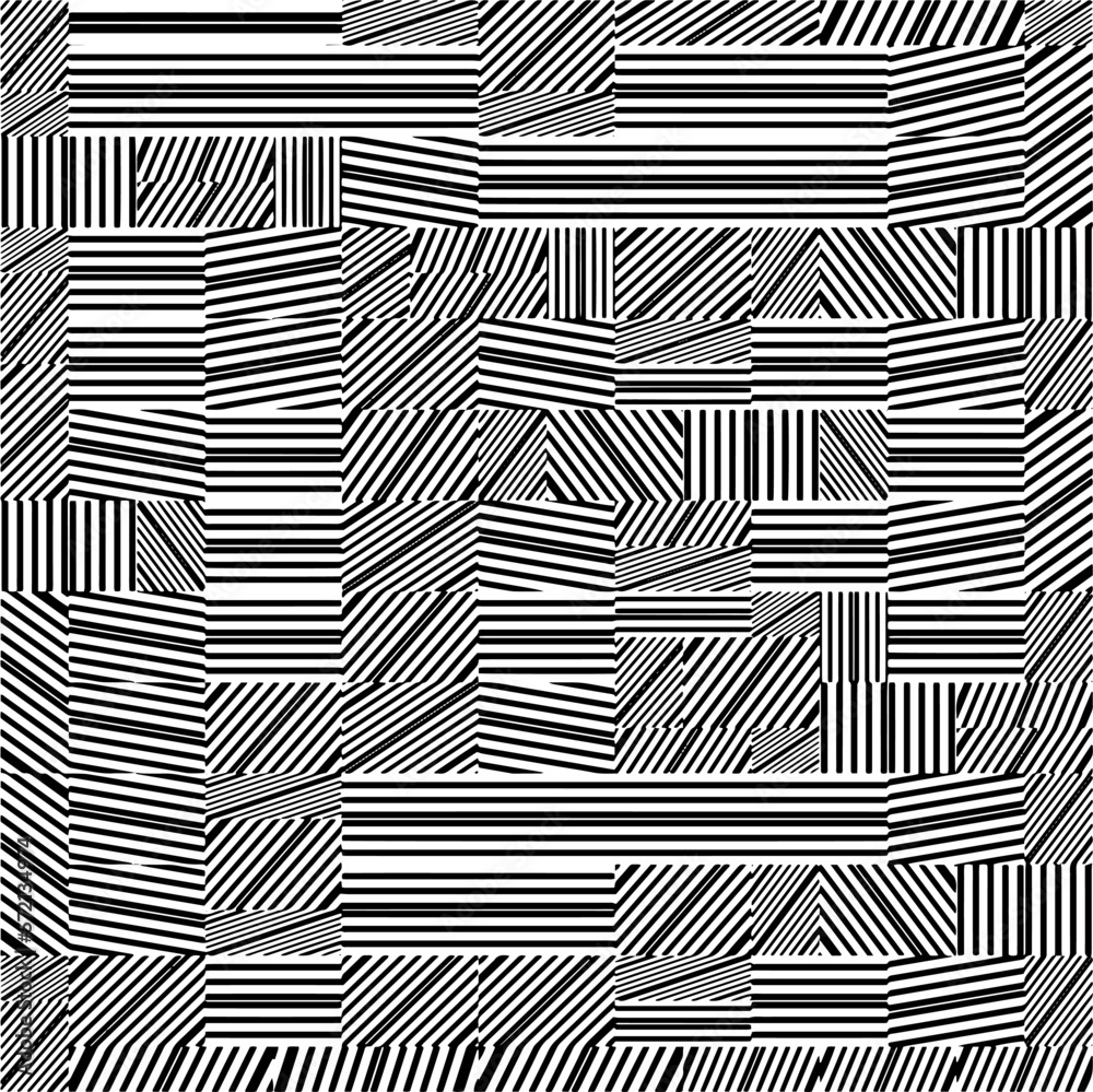 Abstract striped textured geometric pattern. Vector.