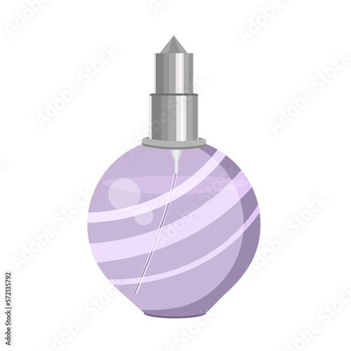Perfume in a round purple bottle, isolated on a white background.Vector illustration of perfumes .