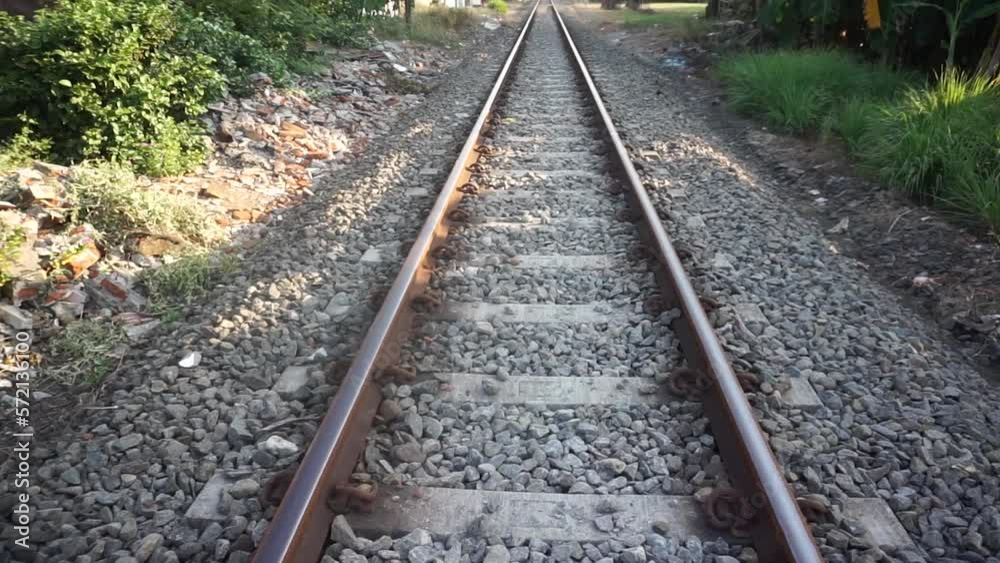 Train railway behind the house. Train railway behind the house.