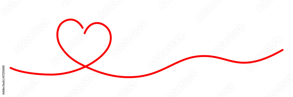 Red heart line art
