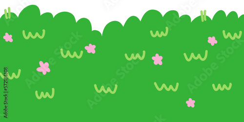 grass and flowers vector