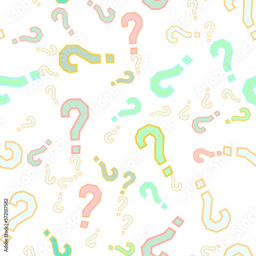 Quiz seamless pattern. Question marks, doubt, faq
