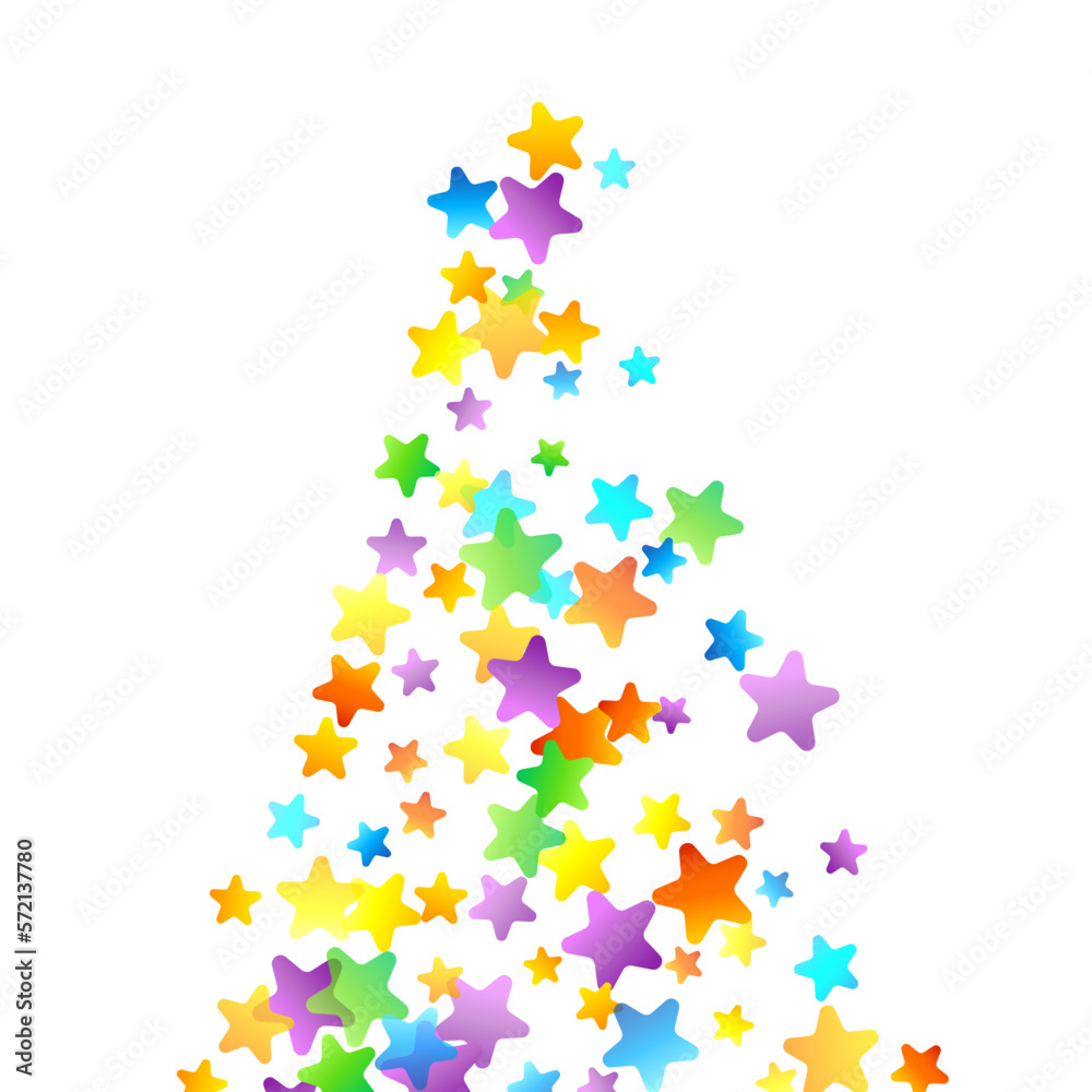 Rainbow Festive Confetti. Carnival Star Falling.