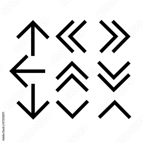  Vector illustration, set of web icon with arrows. Isolated on a white background. 