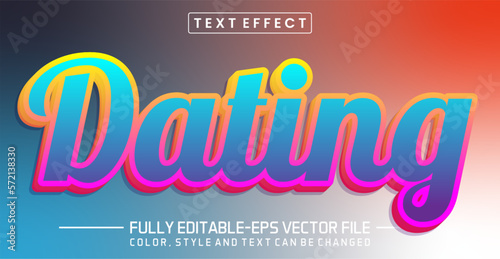 Dating text editable style effect