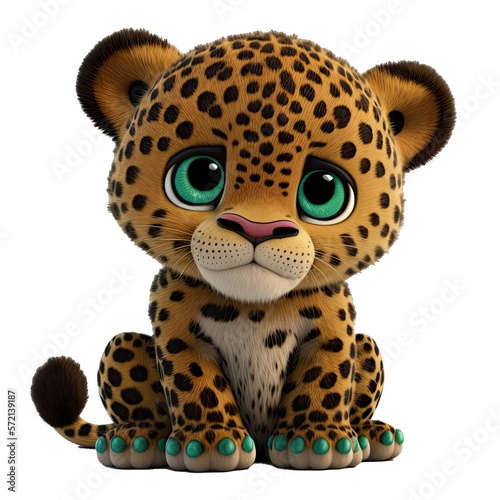 Cute Animation Cartoon Character Animal Jaguar Design Elements Isolated on Transparent Background  Clear Alpha Channel Graphic for Overlays Web Design  Digital Art  PNG Image  generative AI 