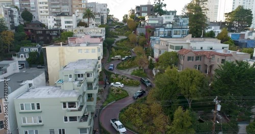 Lombard Street San Francisco Crooked Street (Drone Footage) photo