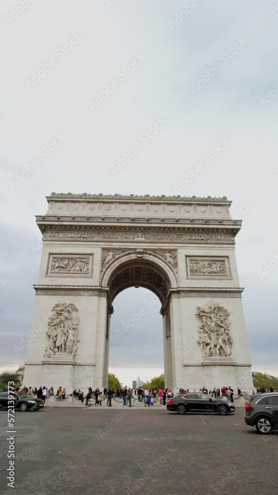 The Arch of Triumph (Arc de Triomphe de l'Étoile) famous monument in Paris