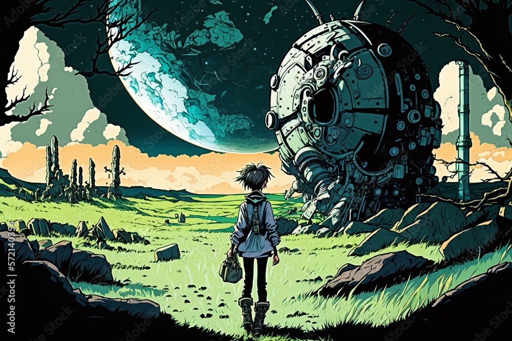 Anime Stars and Planets Space Fantasy Graphic · Creative Fabrica-demhanvico.com.vn