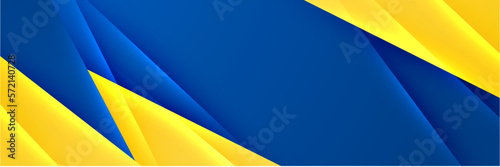 Vibrant Blue and Yellow Abstract Shapes, Vector Banner Design