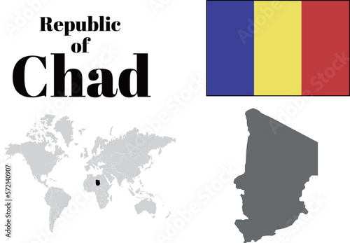チャド 国旗/地図/領土