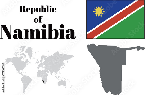ナミビア 国旗/地図/領土