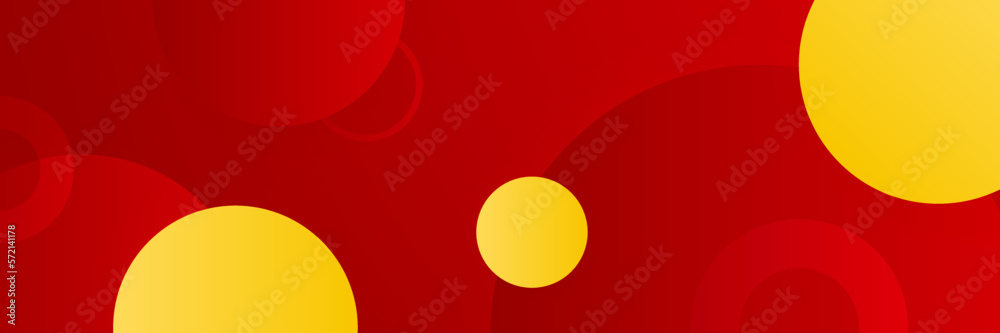 Modern Red and yellow abstract geometric design banner