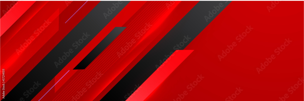 Modern Red and yellow abstract geometric design banner