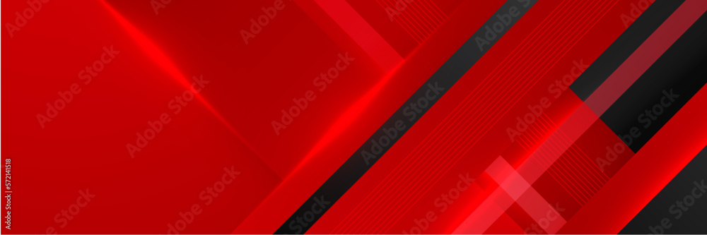 Fototapeta premium Modern Red and yellow abstract geometric design banner