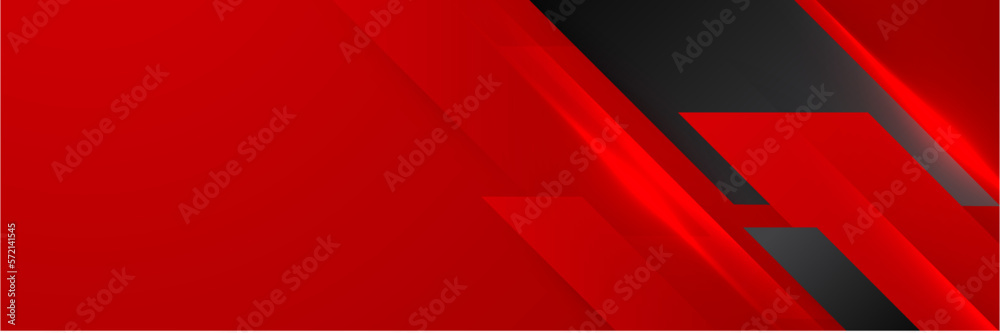 Modern Red and yellow abstract geometric design banner