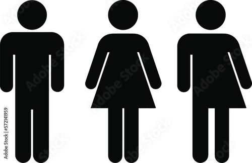 Gender Neutral Restroom Female Male Symbol Icon  photo