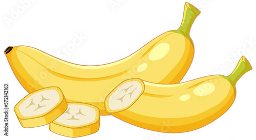 Set of banana fruit cartoon