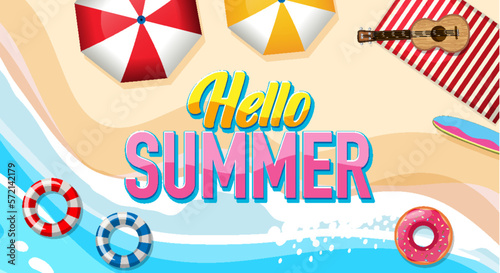 Hello summer banner template