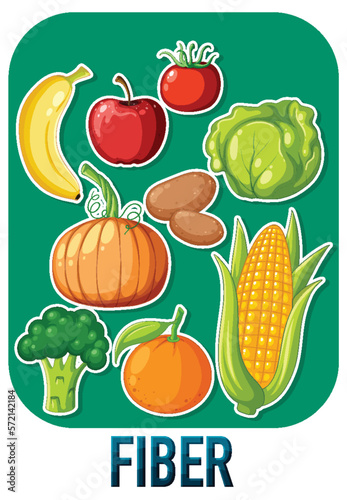 Vegetables and fruits fiber foods group