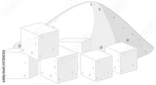 Isolated white sugar cartoon
