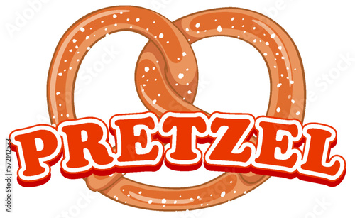 Pretzel bread with text for banner or poster design