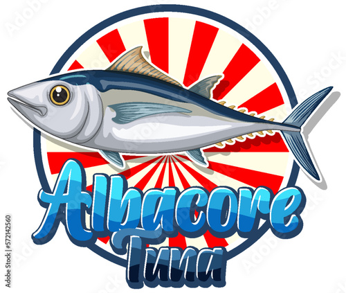 Albacore tuna logo with carton character