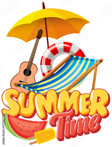 Summer time text banner template