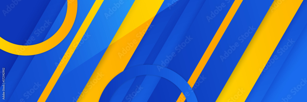 Obraz premium Simple Blue and Yellow Striped Background Vector Illustration